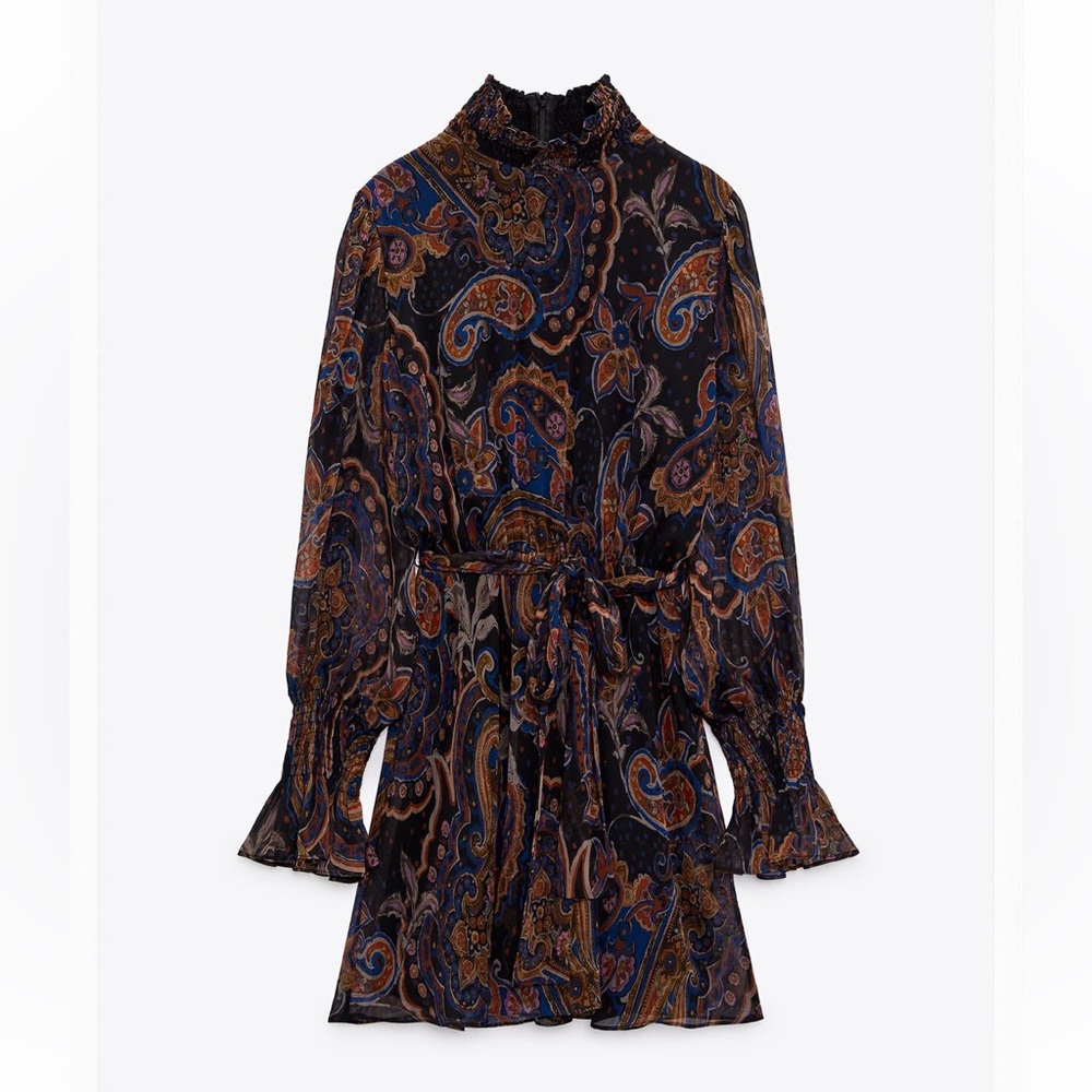 ZARA NWOT printed mini dress - spring or fall!